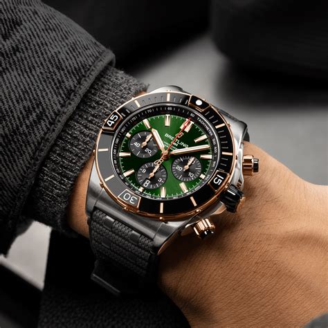 breitling super chronomat b01 44 green|breitling super chronomat price.